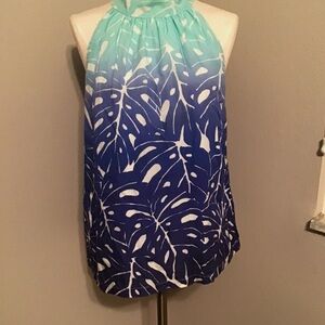 Vineyard Vines Blue and White Halter Top, Size 16